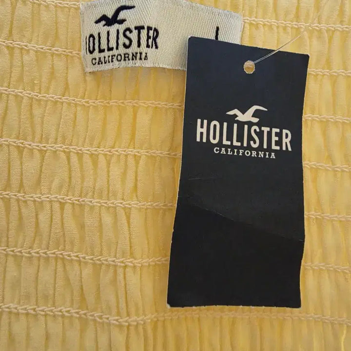 [BUNJANG] Hollister Yellow Shirred Crop Tank Top / 홀리스터 옐로우 셔링 크롭 나시
