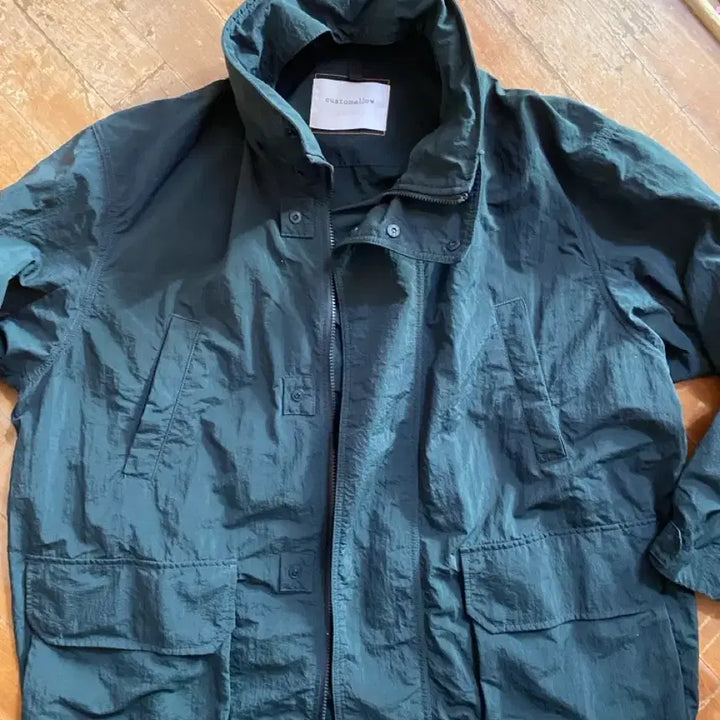 [BUNJANG] Customellow Dark Green Windbreaker Jacket / 커스텀멜로우 다크그린 바람막이 자켓 38/00 (105)