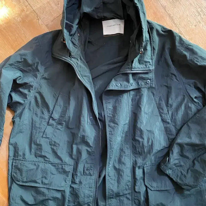 [BUNJANG] Customellow Dark Green Windbreaker Jacket / 커스텀멜로우 다크그린 바람막이 자켓 38/00 (105)