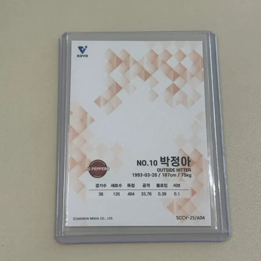 [SOLD OUT] 페퍼저축은행 박정아 친필 싸인 오토 카드