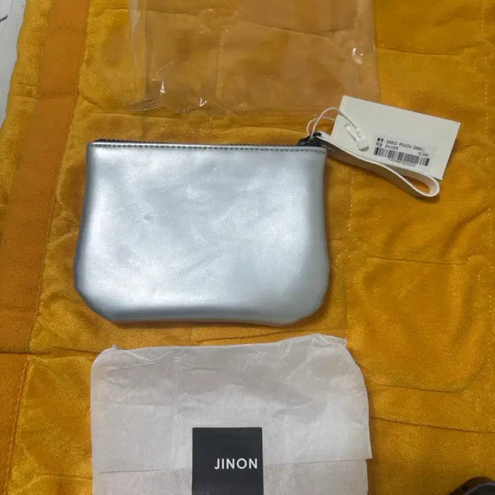 [BUNJANG] Black Tote Bag &amp; Stripe Crossbody Bag Set / 블랙 토트백 + 스트라이프 크로스백 세트 +파우치 3종