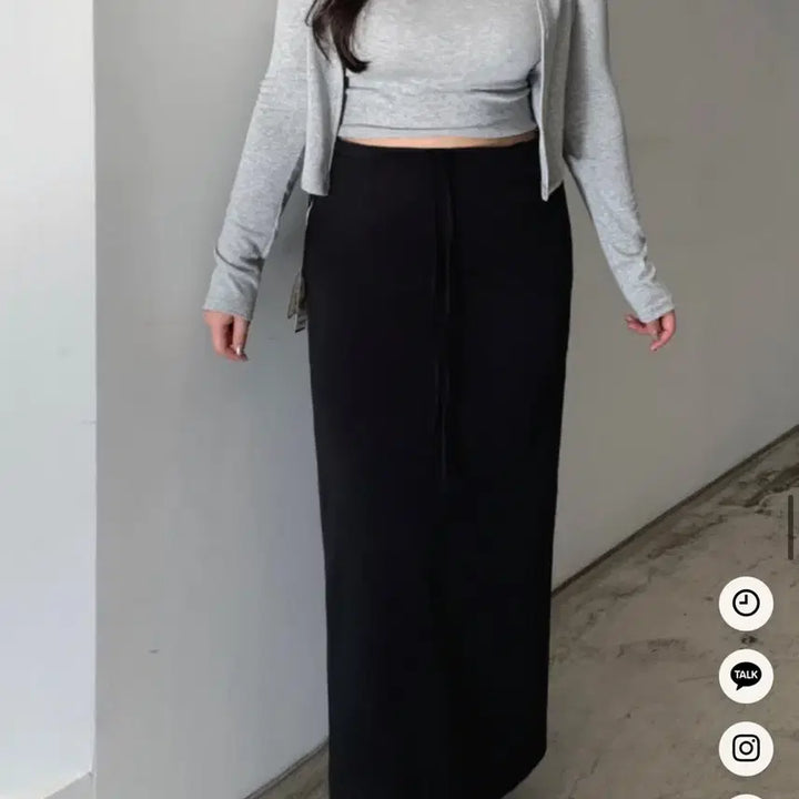 [BUNJANG] Flatper Recycled String Low High Span Maxi Long Skirt - Black / [플랫퍼] 해방 리사이클 스트링 로우 하이스판 맥시 롱스커트 블랙