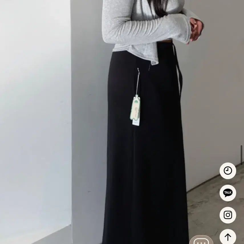 [BUNJANG] Flatper Recycled String Low High Span Maxi Long Skirt - Black / [플랫퍼] 해방 리사이클 스트링 로우 하이스판 맥시 롱스커트 블랙
