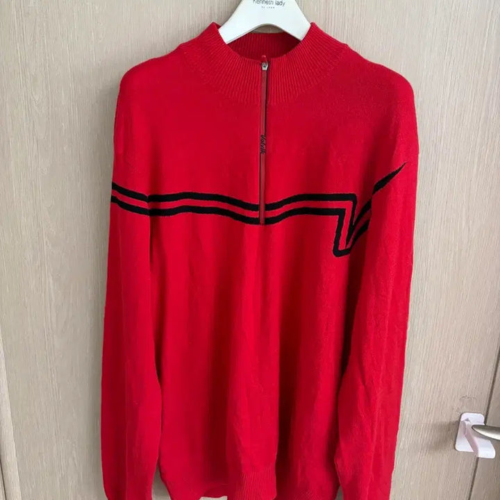 [BUNJANG] Volvik Red Knit Zip-Up 105 / Volvik 빨간색 니트 집업 105