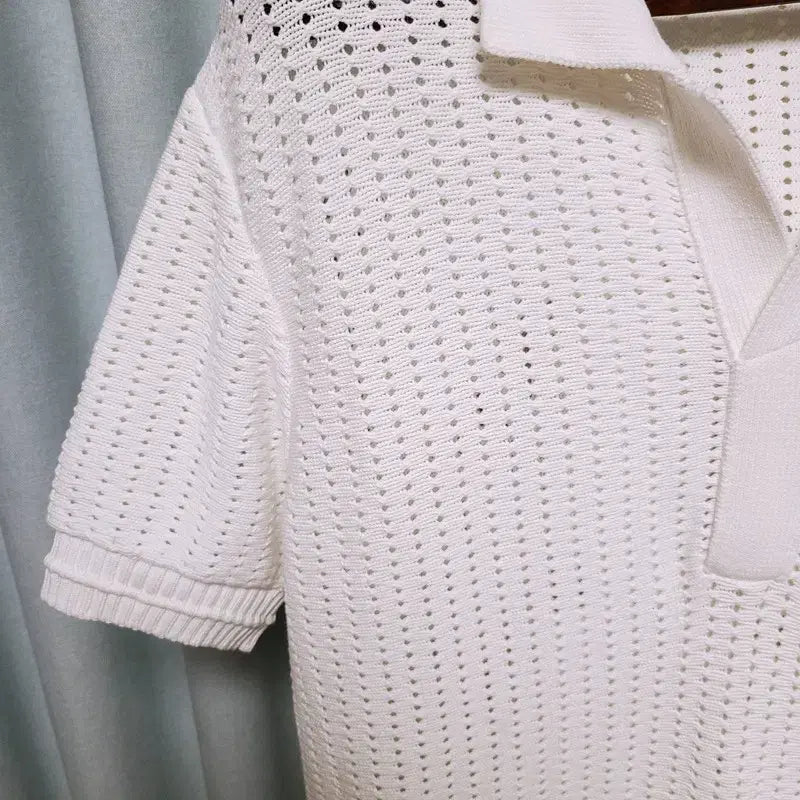 [BUNJANG] Maison Mineed Punching Collar Knit Sweater / 메종미네드 펀칭 카라 니트