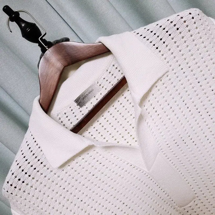[BUNJANG] Maison Mineed Punching Collar Knit Sweater / 메종미네드 펀칭 카라 니트