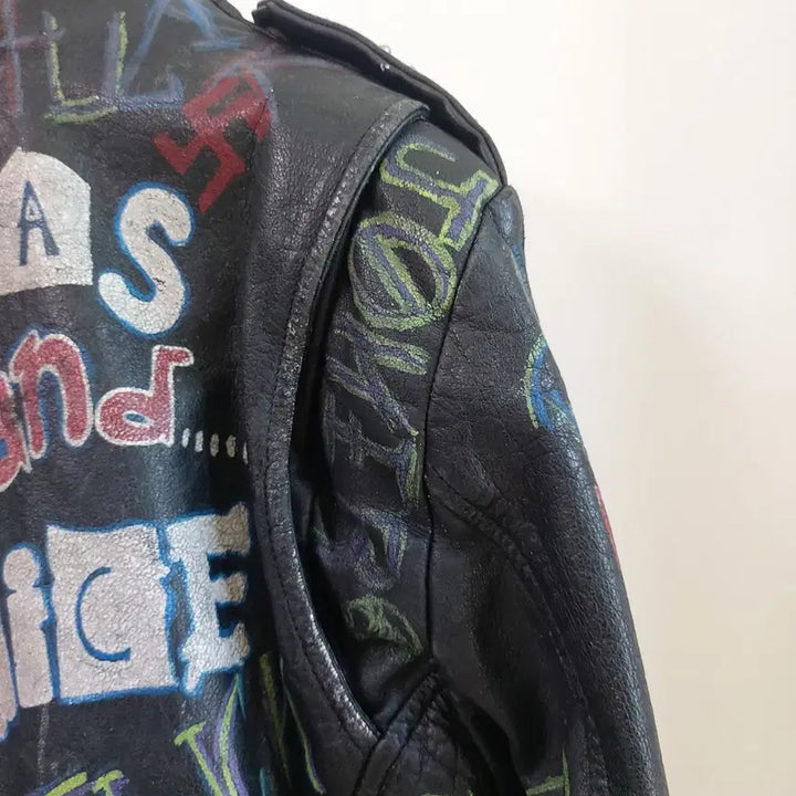 [BUNJANG] American Vintage Punk Leather Biker Jacket / 아메리칸 빈티지 펑크 레더자켓