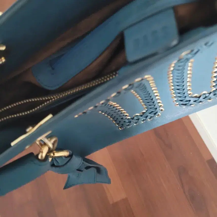 [BUNJANG] Daks Teal Shoulder Bag with Chain Handle / 청록색닥스  숄더백 체인 핸들 태슬 장식