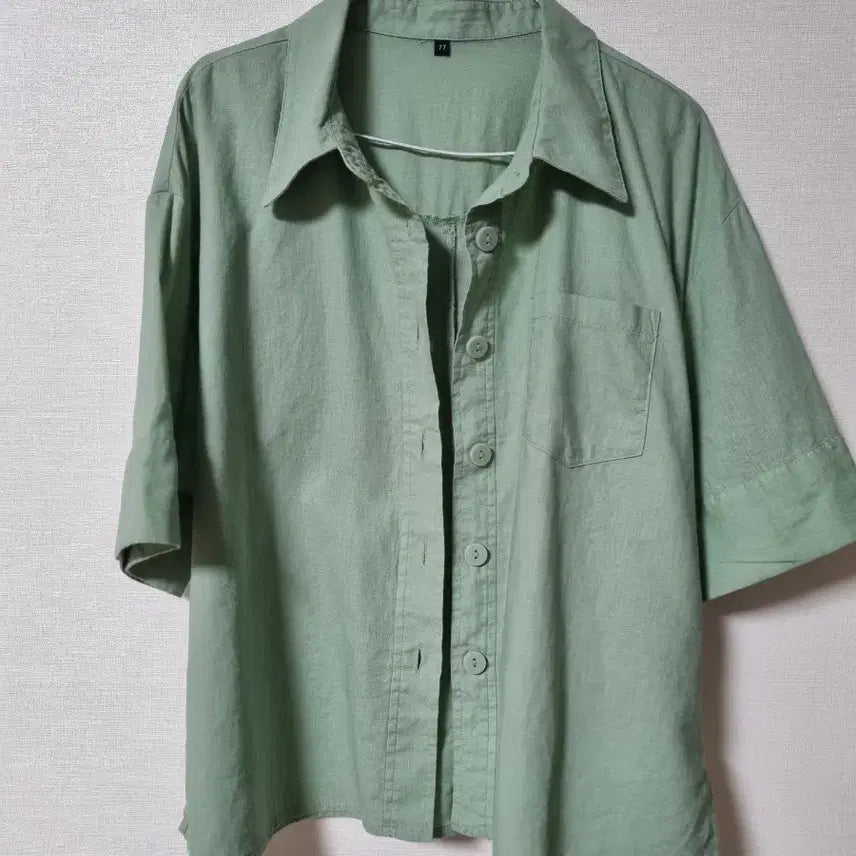 [BUNJANG] Unbranded Linen Blend 5-Part Sleeve Shirt / 아마혼방 5부 셔츠 77