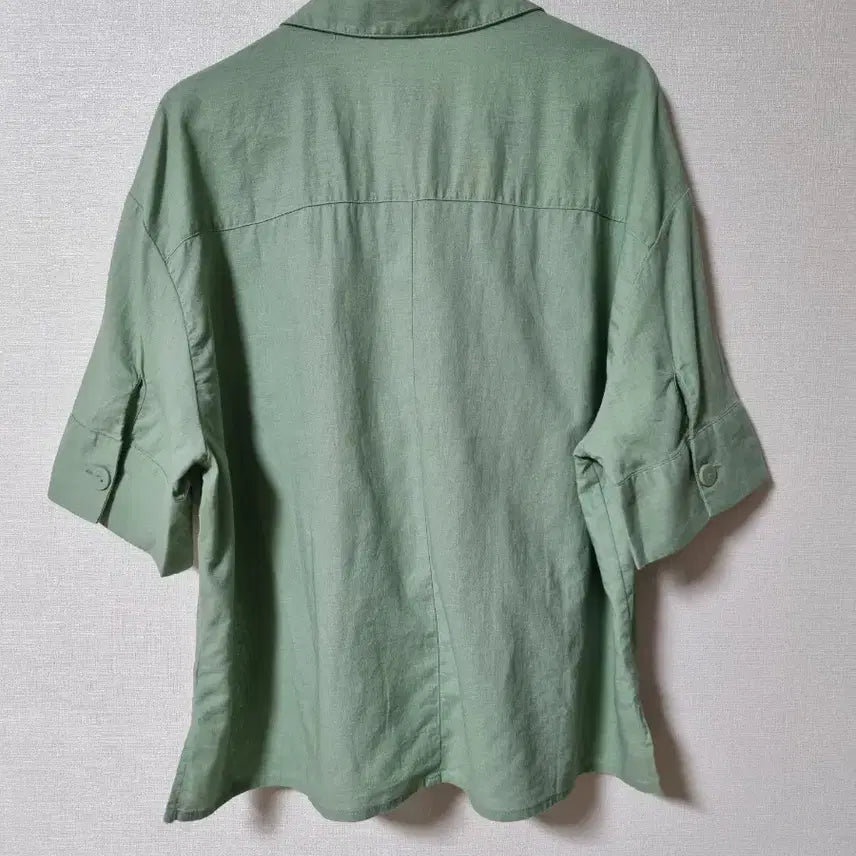 [BUNJANG] Unbranded Linen Blend 5-Part Sleeve Shirt / 아마혼방 5부 셔츠 77