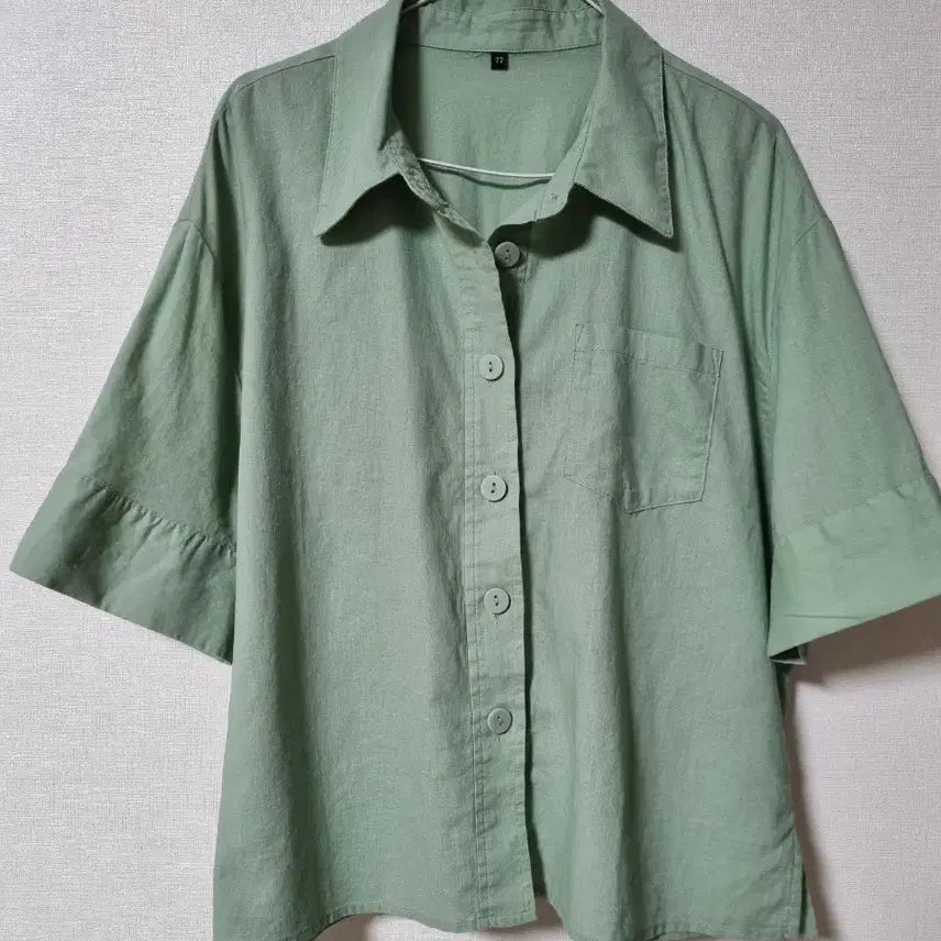 [BUNJANG] Unbranded Linen Blend 5-Part Sleeve Shirt / 아마혼방 5부 셔츠 77