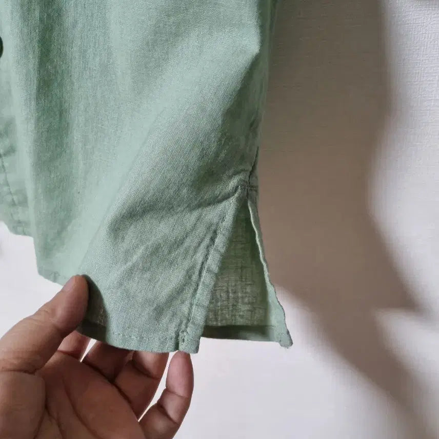 [BUNJANG] Unbranded Linen Blend 5-Part Sleeve Shirt / 아마혼방 5부 셔츠 77