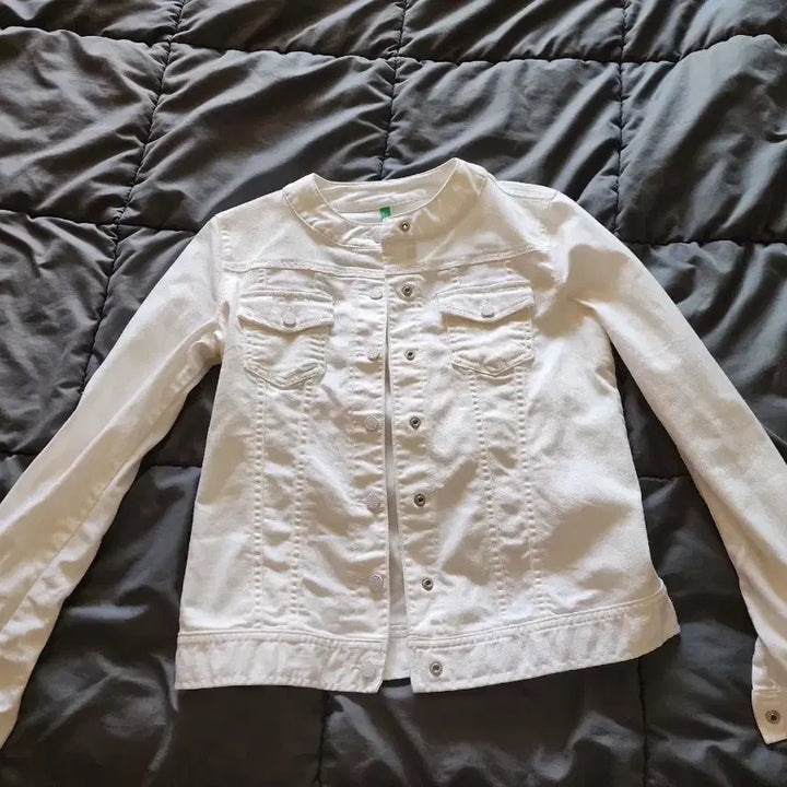 [BUNJANG] Benetton White Denim Jacket / 베네통 화이트 데님 자켓