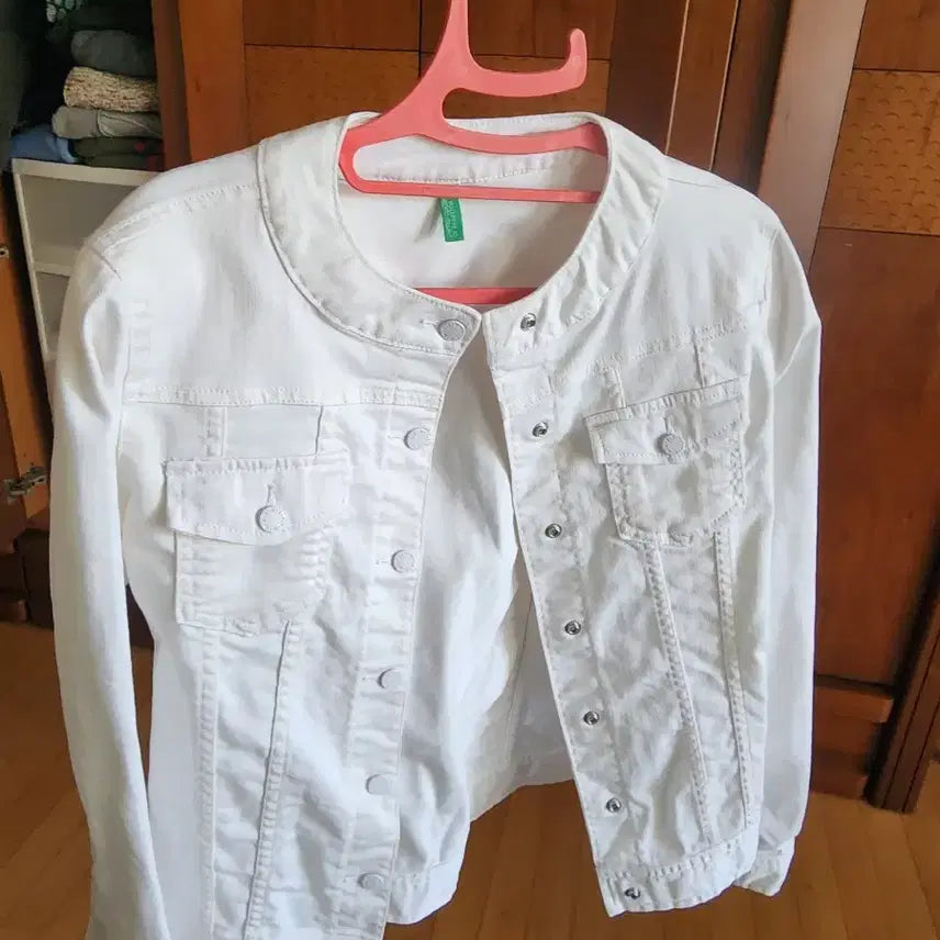 [BUNJANG] Benetton White Denim Jacket / 베네통 화이트 데님 자켓