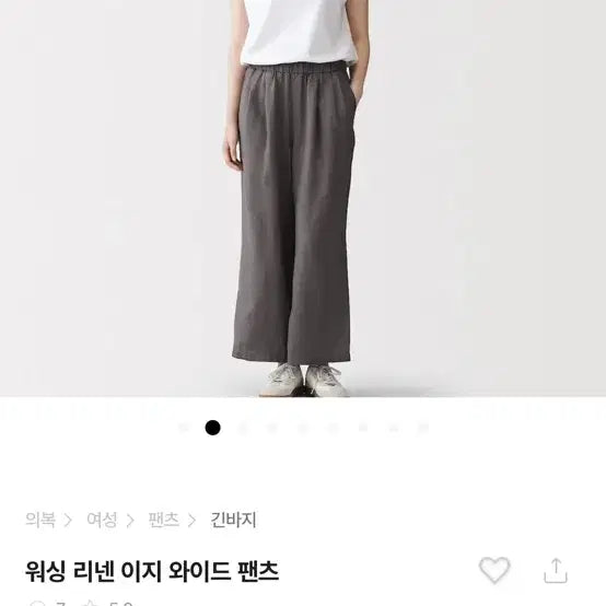 [BUNJANG] MUJI Washed Linen Easy Wide Pants M Size / 무인양품 워싱리넨이지와이드팬츠.M사이즈.새상품