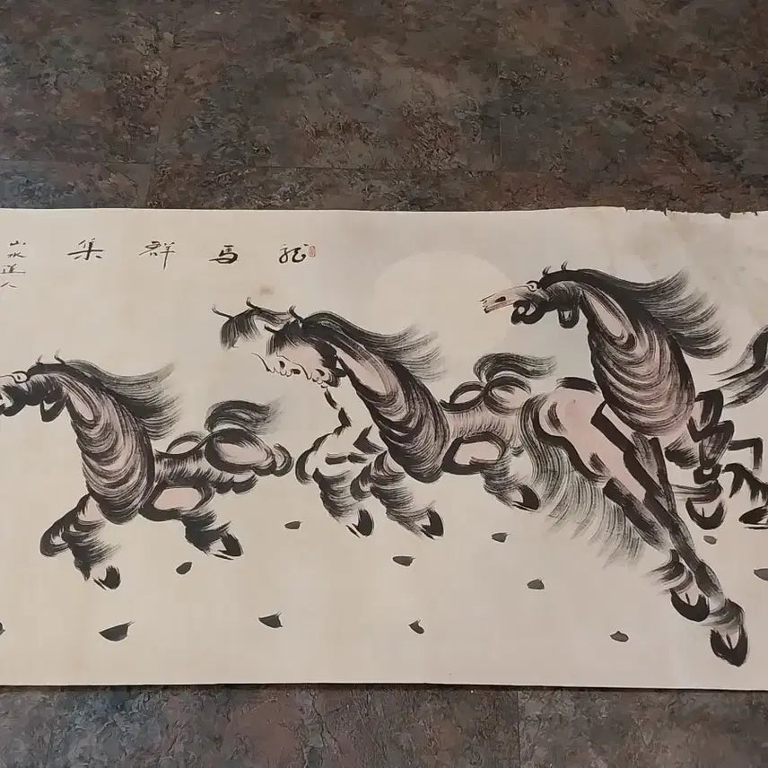[BUNJANG] Oriental Cheonlima Horse Scroll Painting / 동양화천리마 말 림족자 인테리어