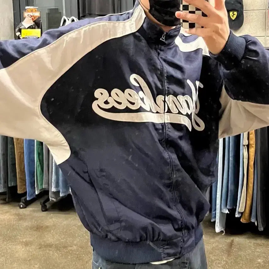 [BUNJANG] Majestic New York Yankees Windbreaker Jacket / 마제스틱 뉴욕 양키스 바람막이 자켓 L