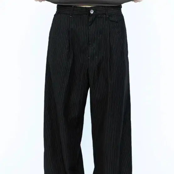 [BUNJANG] Polytelu Stripe Trousers Black / 폴리테루 스트라이프 트라우저 블랙 4