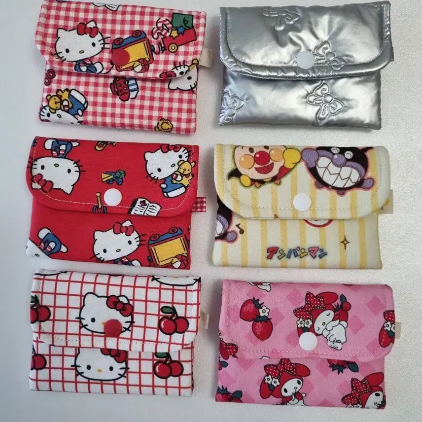 [BUNJANG] Handmade Mini Card Wallet Coin Purse / 핸드메이드 헬로키티/호빵맨 미니 카드 지갑,똑딱이동전지갑,교통카드지갑