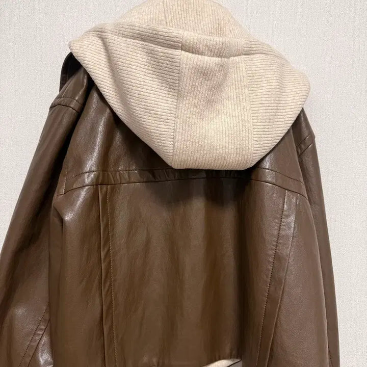 [BUNJANG] NamooGreem Faux Leather Hooded Jacket / 나무그림 페이크레더 후드 자켓