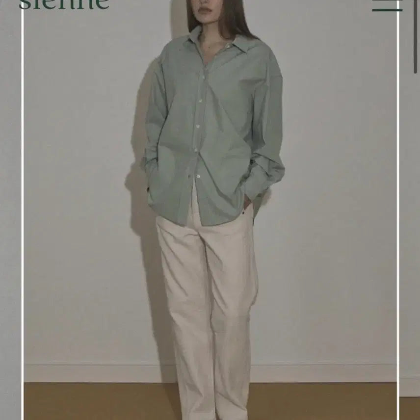 [BUNJANG] Sienne Sage Cotton Shirt - Green / 시엔느 세이지코튼셔츠 그린