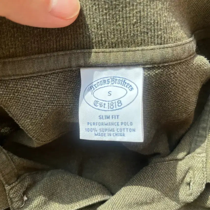 [BUNJANG] Brooks Brothers Long Sleeve PK T-shirt / 브룩스브라더스 긴팔 PK 올리브그린(S)