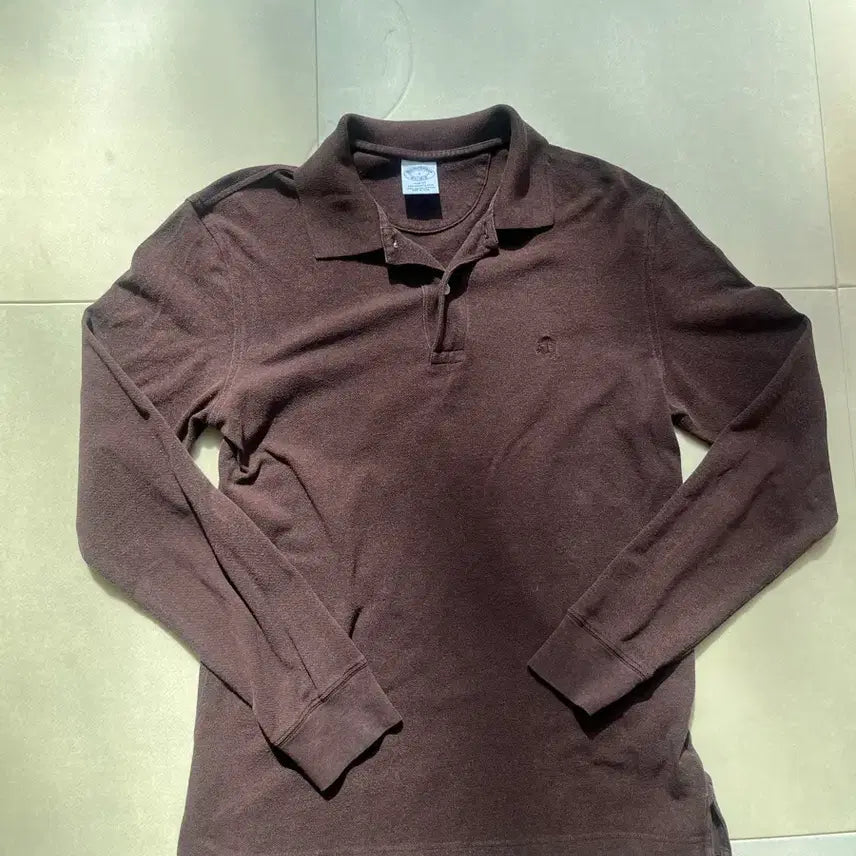 [BUNJANG] Brooks Brothers Long Sleeve PK T-Shirt Brown (S) / 브룩스브라더스 긴팔 PK 티셔츠 브라운(S)