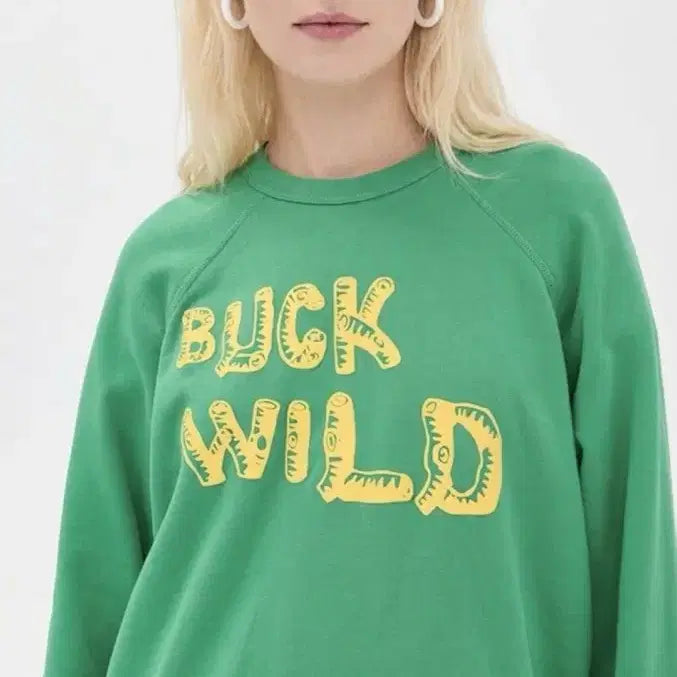 [BUNJANG] Mother BUCK WILD Green Sweatshirt - Small / 마더 BUCK WILD 맨투맨 그린 사이즈 스몰