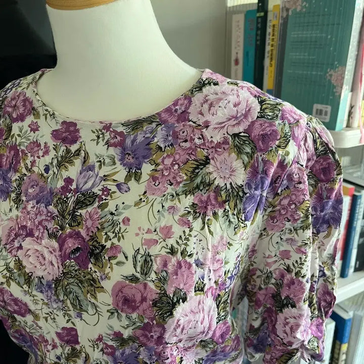 [BUNJANG] Vintage Pink Floral Print Rayon Maxi Dress / 빈티지 미국 원피스