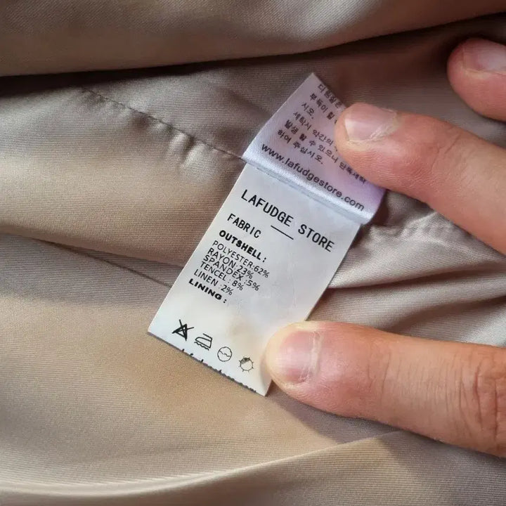 [BUNJANG] Lafarge Store Oblique Minimal Trucker Jacket Beige L / 라퍼지스토어 오블리크 미니멀 트러커 자켓 베이지 L