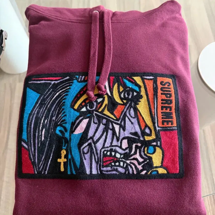 [SOLD OUT] 슈프림 18FW 피카소 자수 후드 버건디