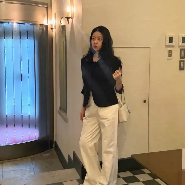 [BUNJANG] Magnetic Archive Cropped Round Jacket / (새상품)마그넷아카이브크롭라운드자켓