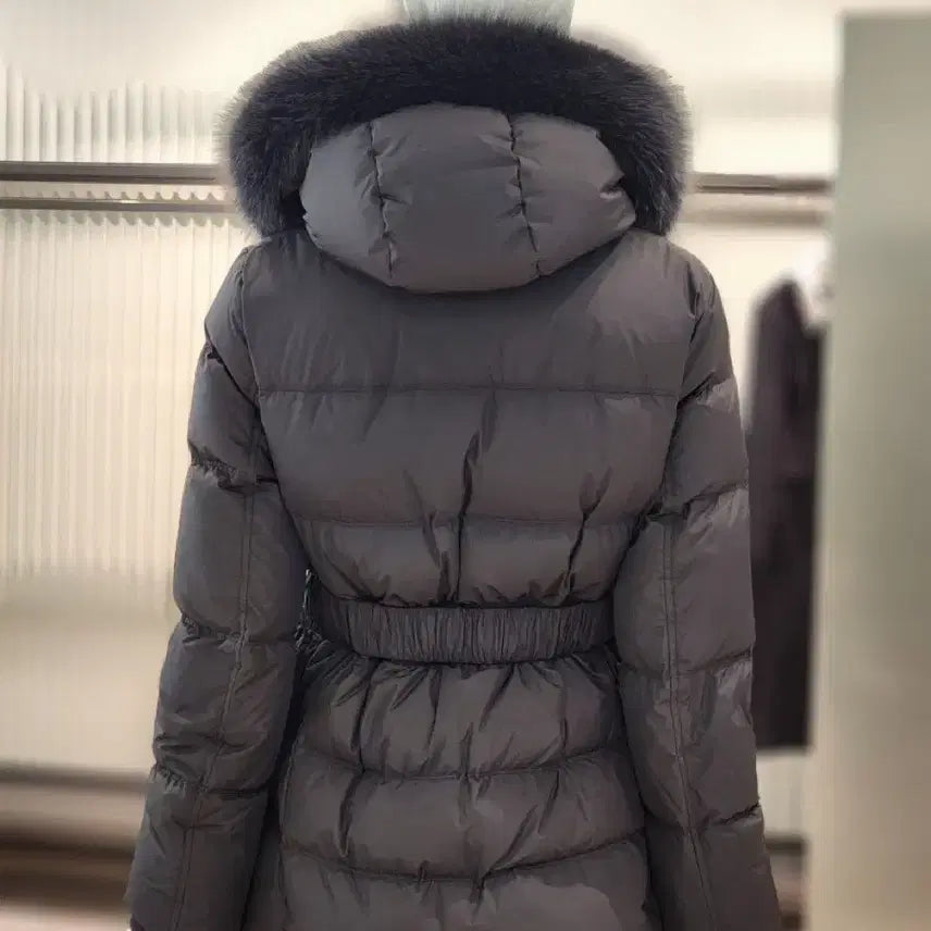 [BUNJANG] Zooc Saga Fox Fur Goose Down Padded Jacket / 주크 사가폭스퍼 밴딩벨트 구스 패딩 55