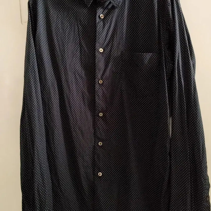 [BUNJANG] Uniqlo Navy Polka Dot Shirt / 유니클로 네이비 도트 남방 셔츠