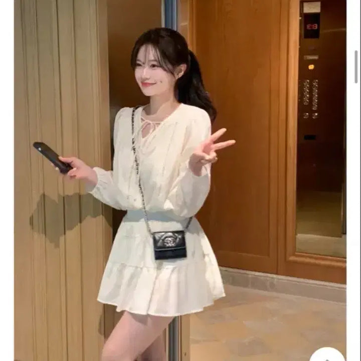 [BUNJANG] Dayroze Shirring Blouse and Skirt Set / 데이로제 유어 셔링 블라우스 스커트 세트