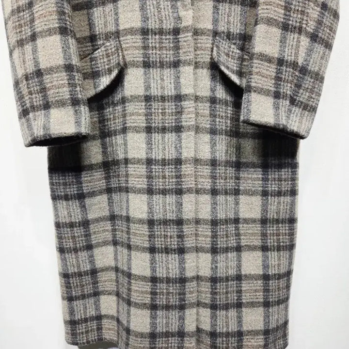 [BUNJANG] LEBEIGE Wool Blend Check Long Coat / LEBEIGE 르베이지 울 블렌드 체크 롱 코트