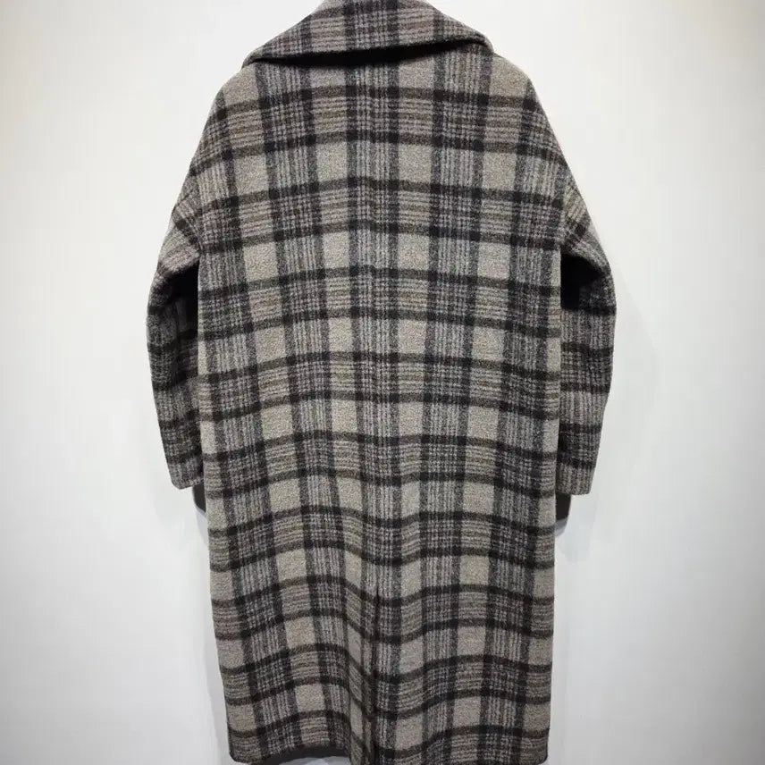 [BUNJANG] LEBEIGE Wool Blend Check Long Coat / LEBEIGE 르베이지 울 블렌드 체크 롱 코트