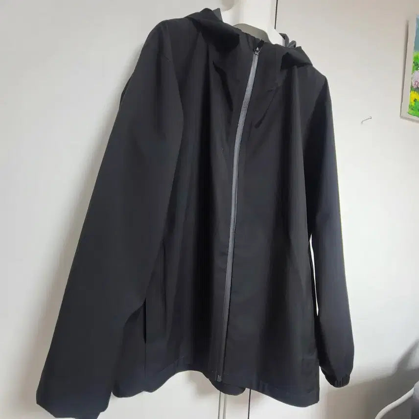 [BUNJANG] MUJI Black Hooded Windbreaker Jacket XL / 무인양품 MUJI 블랙 후드 바람막이 XL (105)