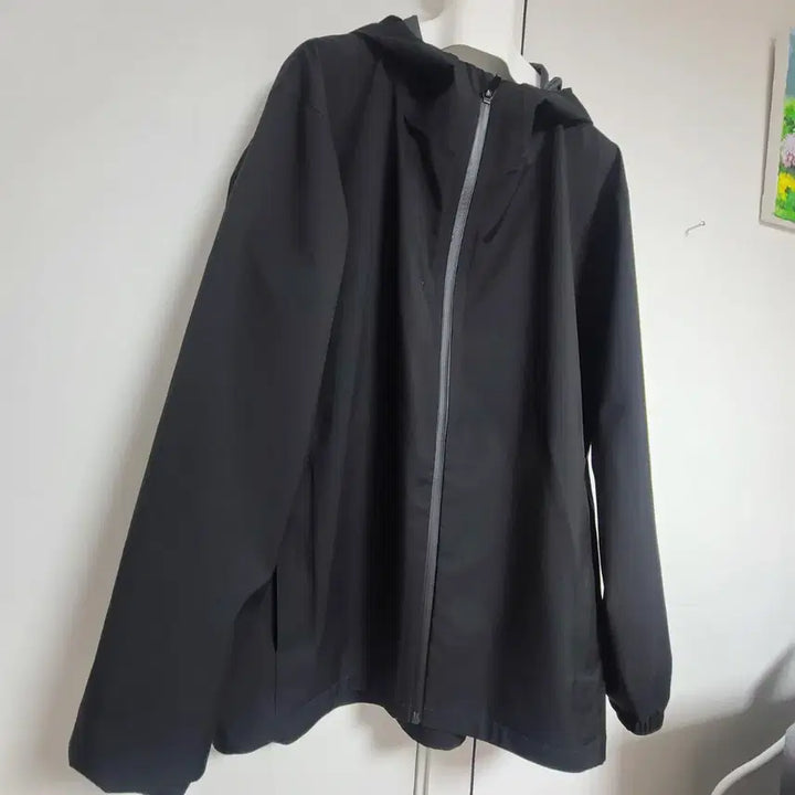 [BUNJANG] MUJI Black Hooded Windbreaker Jacket XL / 무인양품 MUJI 블랙 후드 바람막이 XL (105)