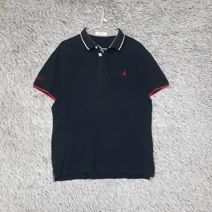 [BUNJANG] Beanpole Navy Collar Short Sleeve T-shirt / 빈폴 네이비 카라 반팔 티셔츠  1001206