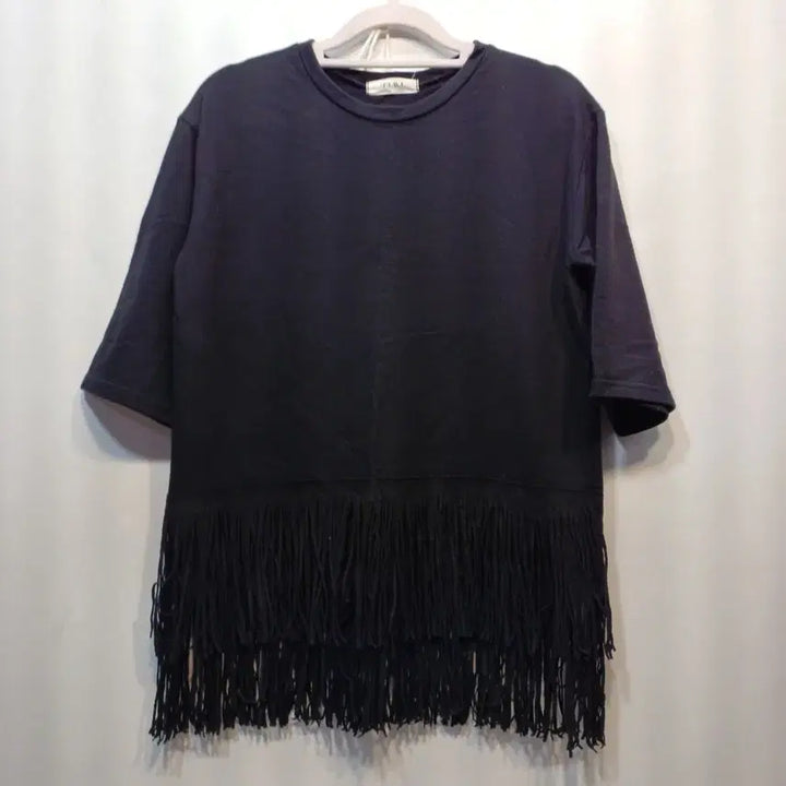 [BUNJANG] Black Fringe Short Sleeve T-shirt / 블랙 프린지 반팔 티셔츠80~85사이즈여름  64205