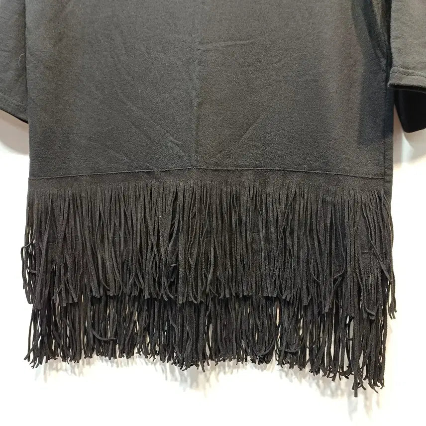 [BUNJANG] Black Fringe Short Sleeve T-shirt / 블랙 프린지 반팔 티셔츠80~85사이즈여름  64205