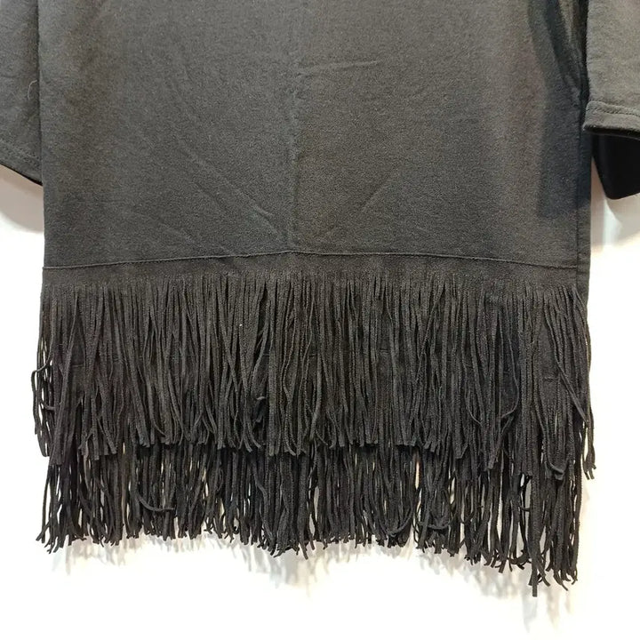 [BUNJANG] Black Fringe Short Sleeve T-shirt / 블랙 프린지 반팔 티셔츠80~85사이즈여름  64205