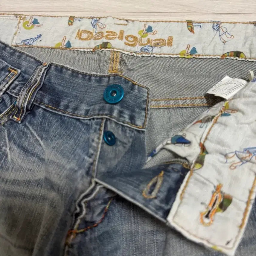 [BUNJANG] Kolon Desigual Denim Roll-Up Shorts (Unisex) / 코오롱 Desigual 데님 롤업 반바지(남여공용)