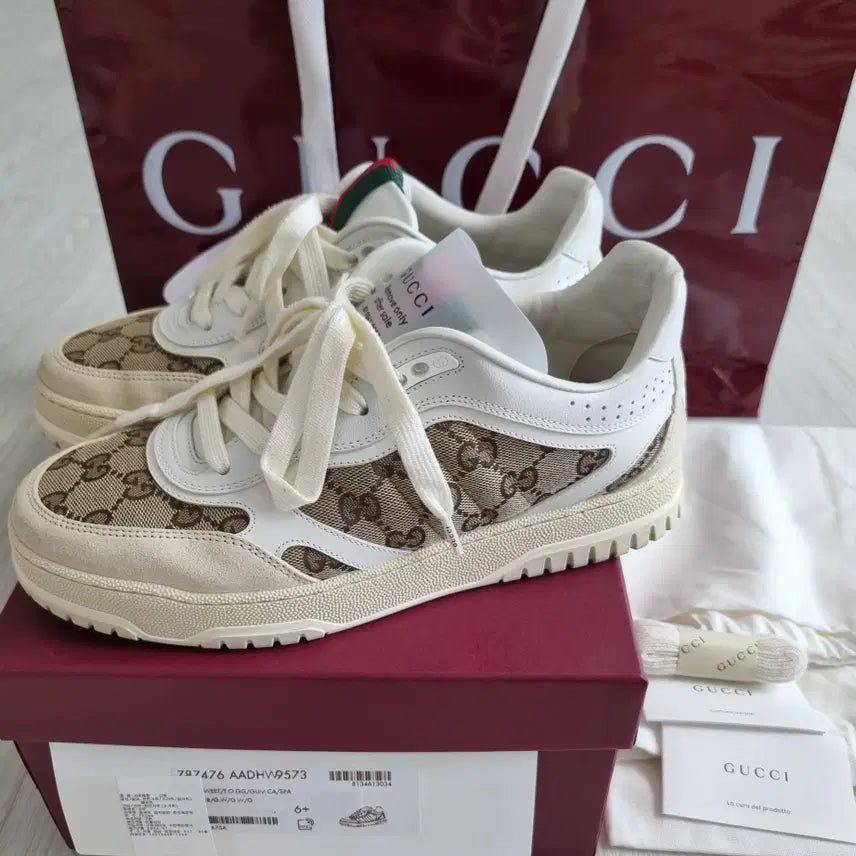 [BUNJANG] Gucci Rhyton Low Top Sneakers / 새상품급 백화점판 구찌 리웹 로우탑 스니커즈 6.5사이즈