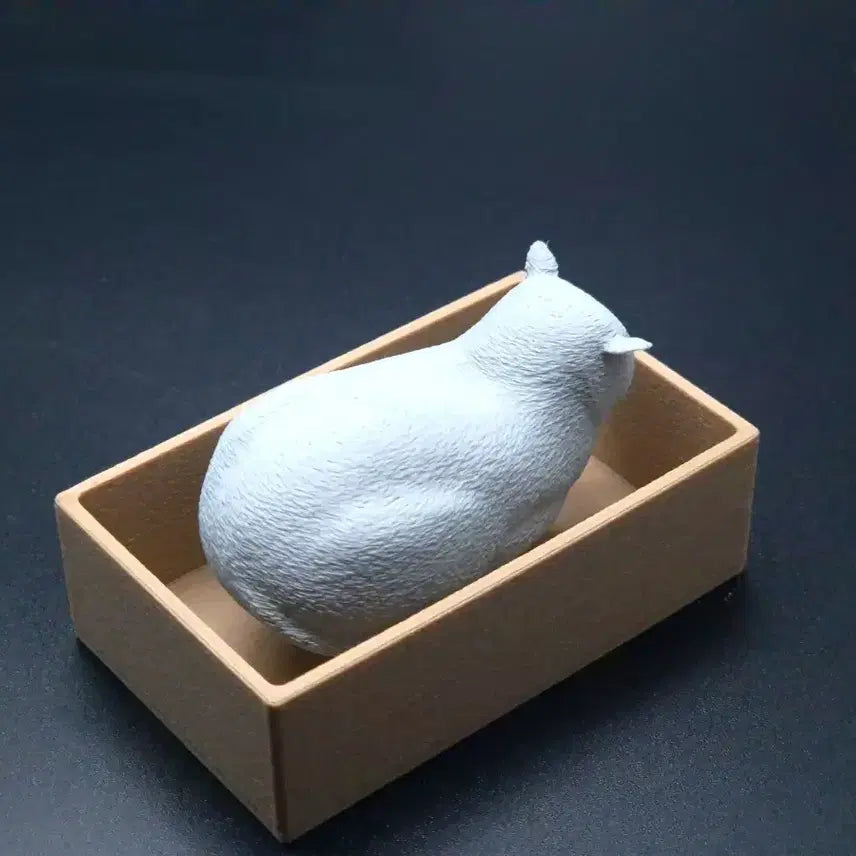 [BUNJANG] Designer Gray Cat Figure / (1개 한정판매) 복슬복슬 회색고양이 박스 클리커 클릭커 피젯토이 피규어