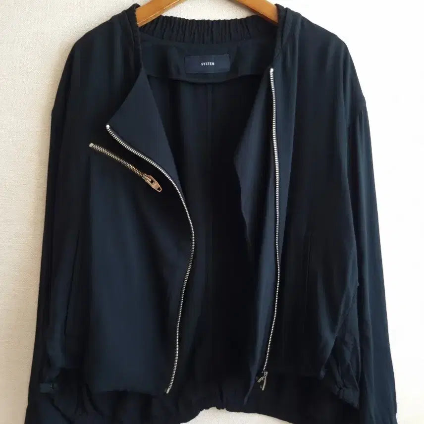 [BUNJANG] System Black Bomber Jacket / 한섬 SYSTEM 시스템 블랙 봄버 자켓