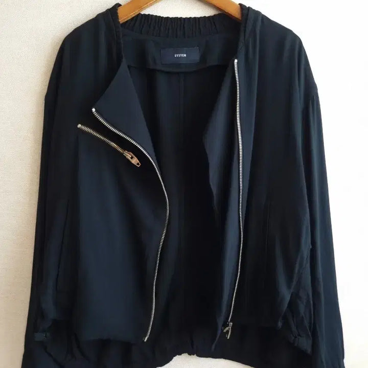 [BUNJANG] System Black Bomber Jacket / 한섬 SYSTEM 시스템 블랙 봄버 자켓