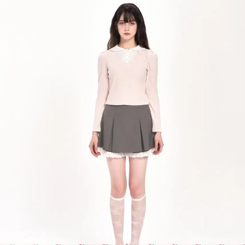 [BUNJANG] Whispery Petite Layered Blouse Pink / 위스페이리 쁘띠 레이어드 블라우스 핑크