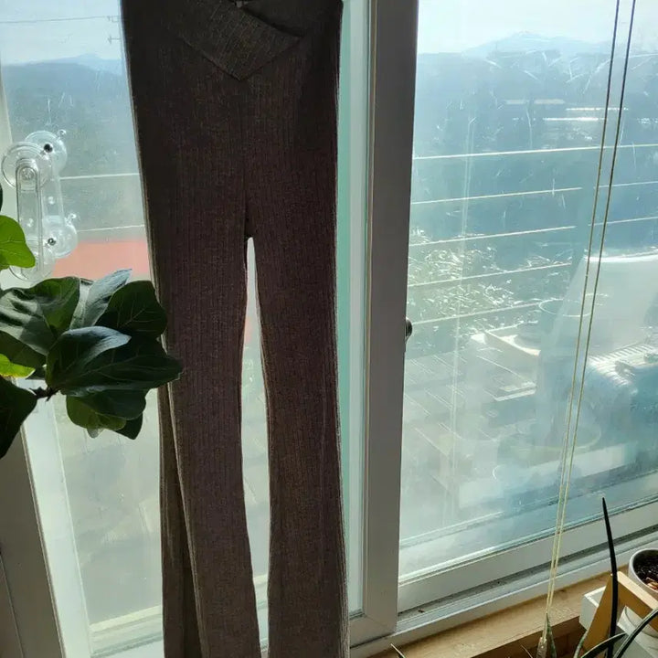 [BUNJANG] V-Cut Ribbed Knit Bootcut Pants / [ 브이컷 골지 부츠컷 팬츠 / 니트 소재, 세련된 골지 디자인 ]